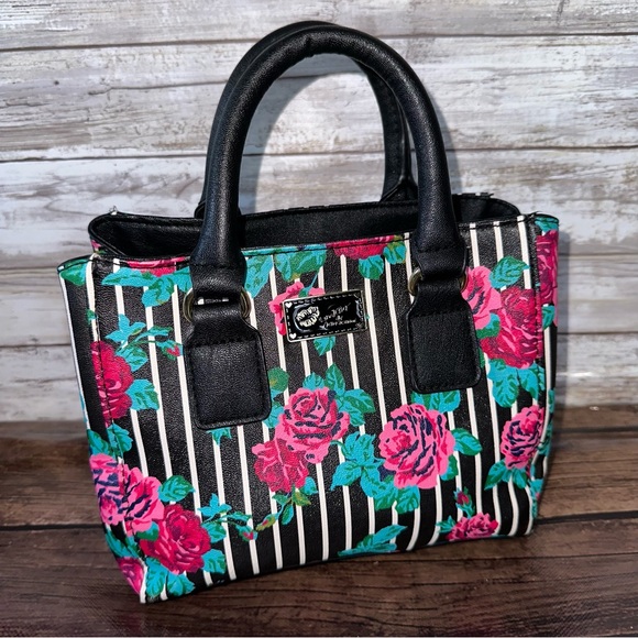 Betsey Johnson pink floral Striped small bag mini-purse NWOT - Picture 10 of 12